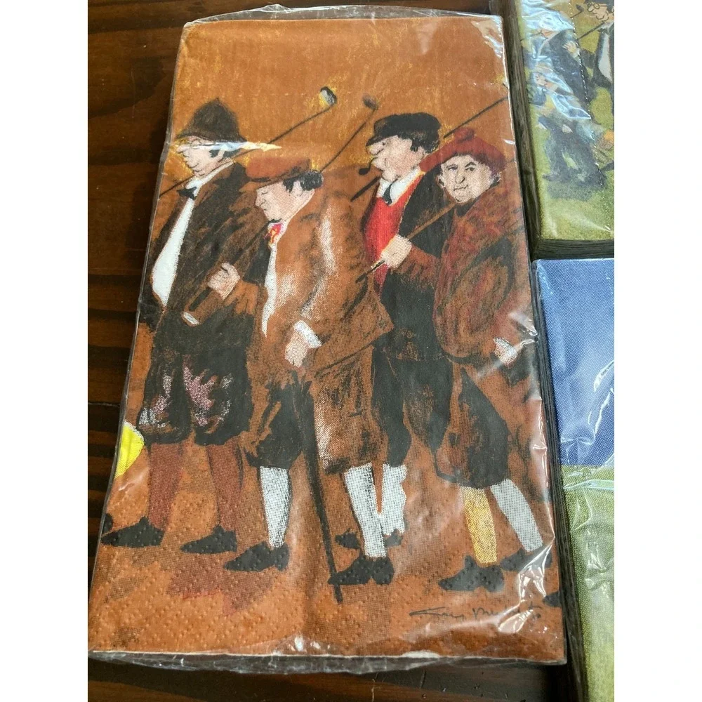 Lot of 3 Guy Buffet Collection Napkins Golf John Ball OFCC - New in Package